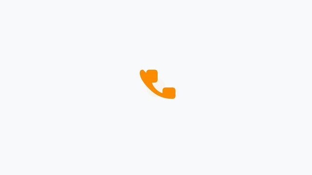 Orange Phone Call Communication Flat Design Loop