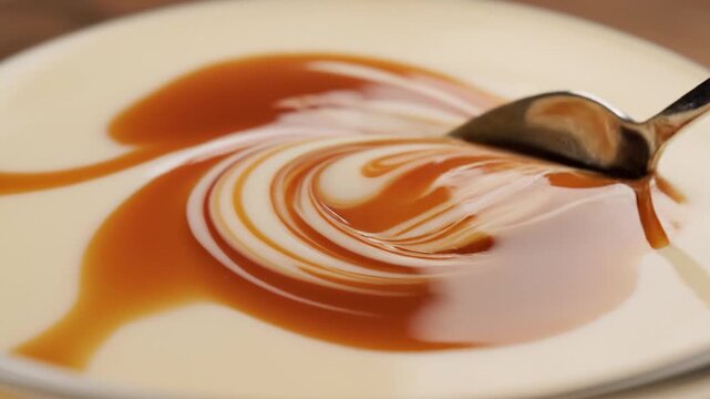 Caramel Swirl in Vanilla Custard Macro