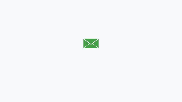 Green Flying Message Send Animation Flat Design Loop