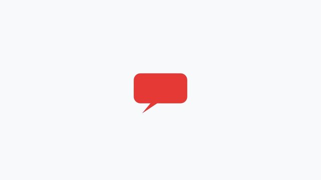 Red Chat Bubble Message Flat Design Loop