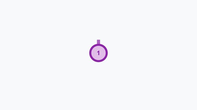Purple Medal Award Achievement Flat Design Loop
