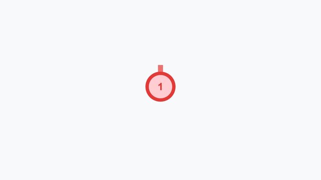 Red Medal Award Achievement Flat Design Loop