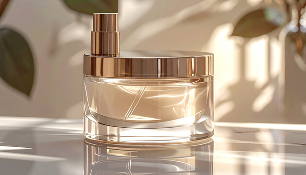 Elegant Glass Cosmetic Jar