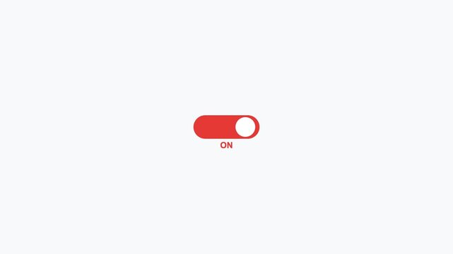 Red Toggle Switch On Off Flat Design Loop