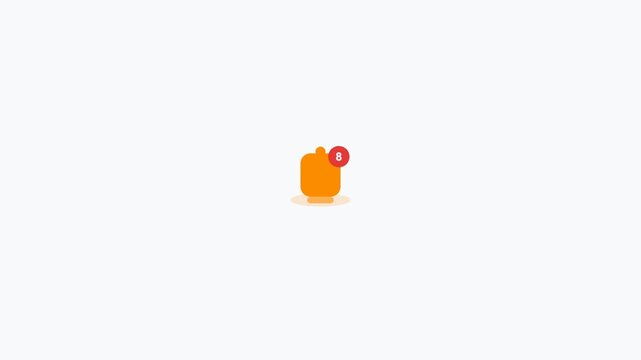 Orange Notification Bell Alert Flat Design Loop