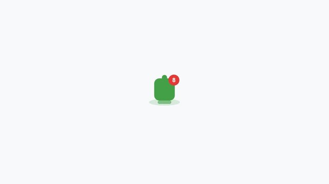 Green Notification Bell Alert Flat Design Loop
