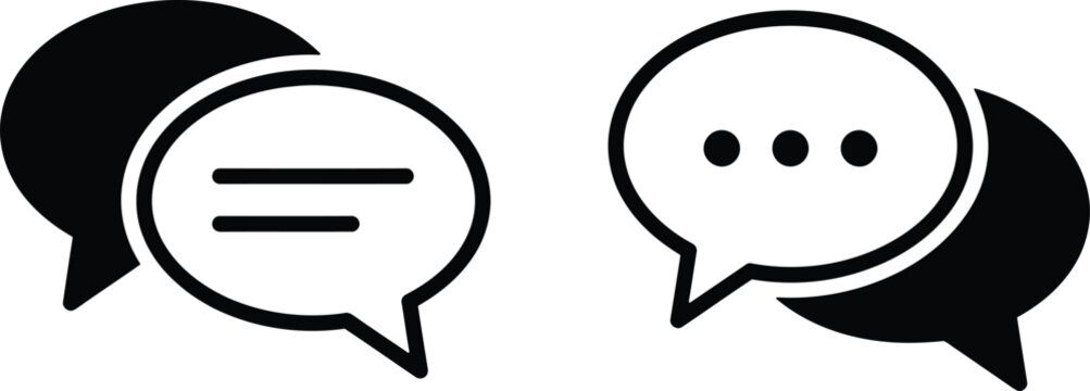 Simple black and white chat bubbles for conversation and dialogue design