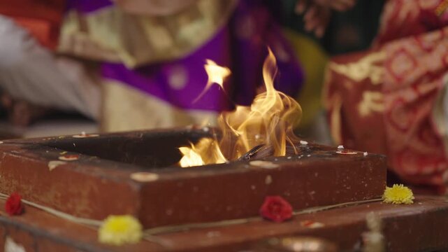 Sacred Flames: A Glimpse of the Havan Kund in Indian Weddings