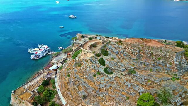 Spinalonga fortress ancient greek historic tourist attraction aerial