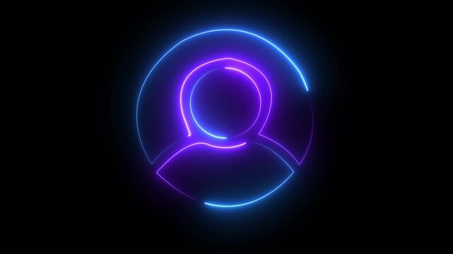 Contact with user icon animation on black background. Profile sign, contact icon animation online icon video animation. profile person contact ....