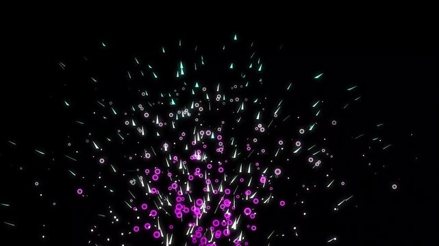 Festive celebration decoration for parties, events, holidays, Confetti celebratory explosion Festive confetti popper falling black background. Events, Festivals, Birthdays Special days 4K animation