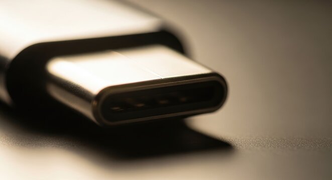 Close-up of a USB-C Connector - Modern Technology and Connectivity.