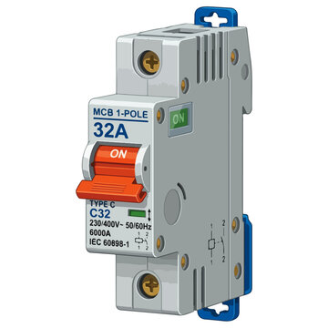Single Pole Circuit Breaker Illustration