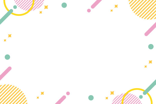 幾何学のポップなフレームイラスト