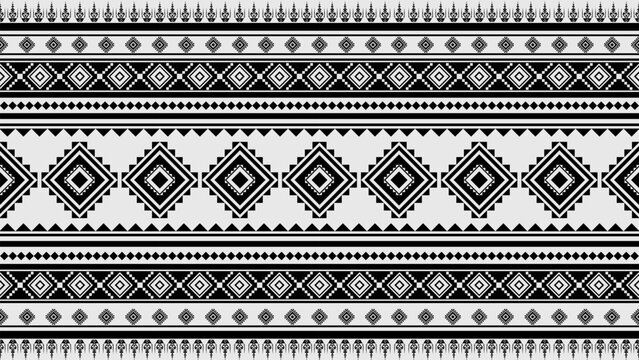 Hand drawing Monochrome Abstract Geometric Ethnic pattern