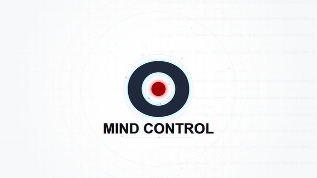 Mind Control Concept Animated Graphic With Digital Target Background