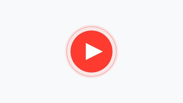 Red Play Button Icon Media Player Animation