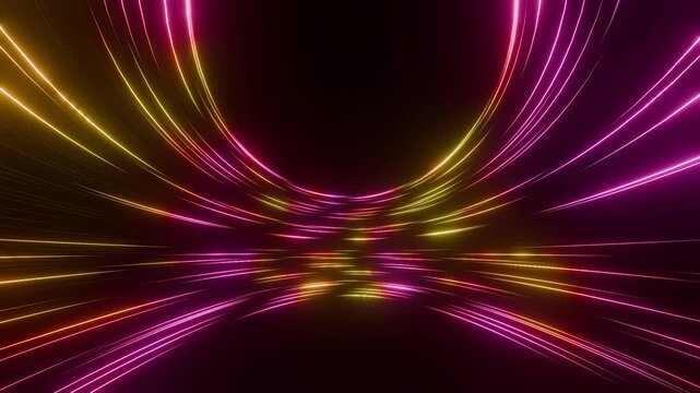 Colorful Neon Glowing Light Animation Background Loop
