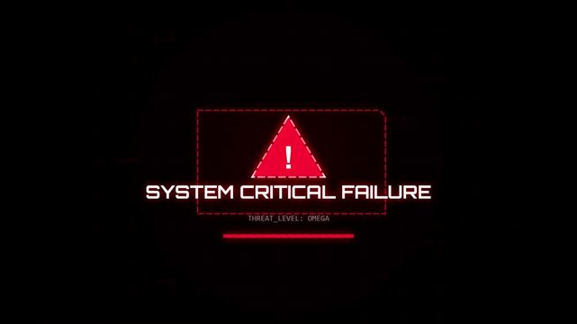 System Critical Failure Warning Interface Displaying Computer Error