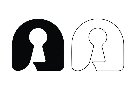 Keyhole icons in black and white