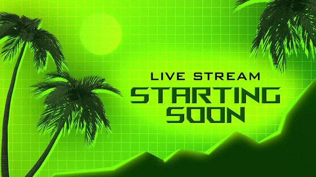Retro Synthwave Style Live Stream Starting Soon Screen