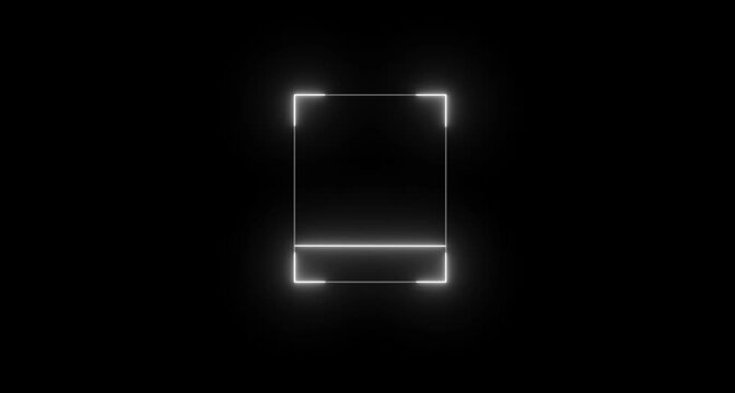 Neon white Glowing scanner icon animation isolated scanner neon shine icon animation.fingerprint biometric scanning animation. Biometric scanning animation showing neon fingerprint animation 4k video