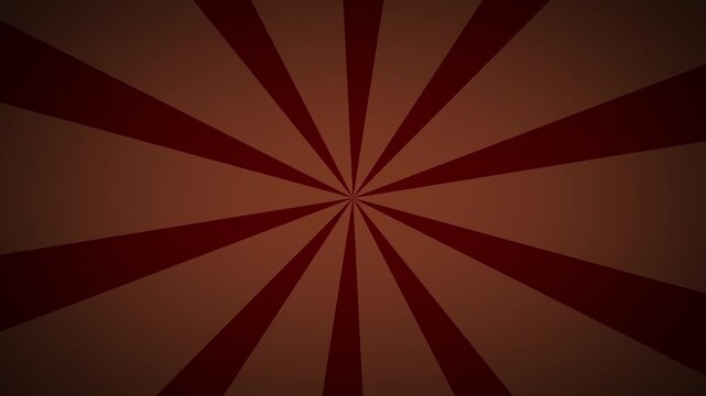 Dark Brown and Maroon Retro Sunburst Rotating Ray Background Loop
