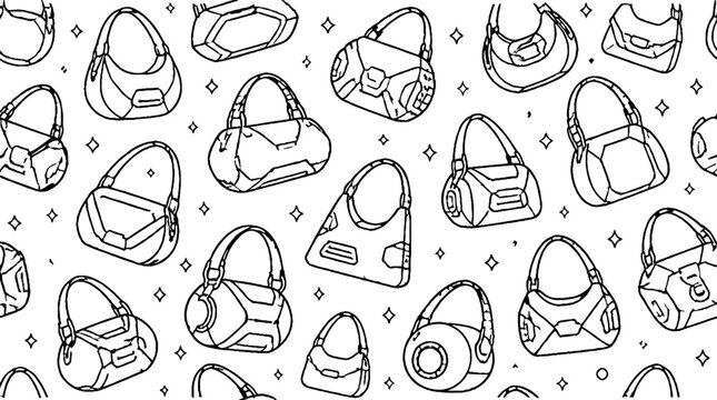 Assorted Handbags and Purses Pattern Design.