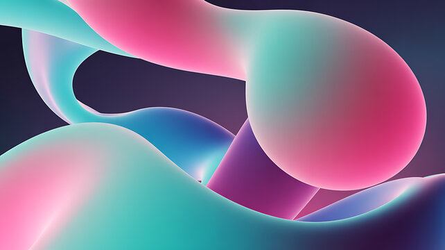 Abstract morphing shapes with iridescent gradients against a dark background a colorful digital composition fluid flowing curves