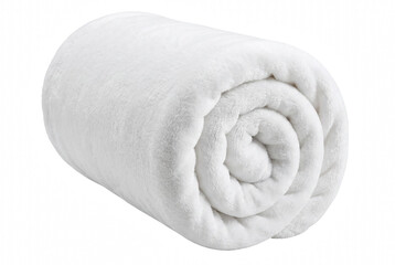 Rolled Soft White Plush Fleece Blanket © Md