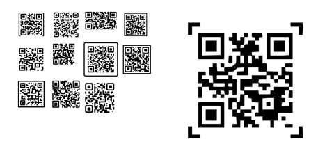 Fototapeta premium Qr Code Label Outline Icon
