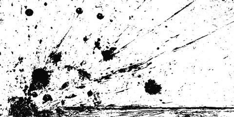 Obraz premium Abstract Grunge Ink Paint Background Featuring Rough Brush Marks, Splatter Effects and Vintage Distressed Texture.