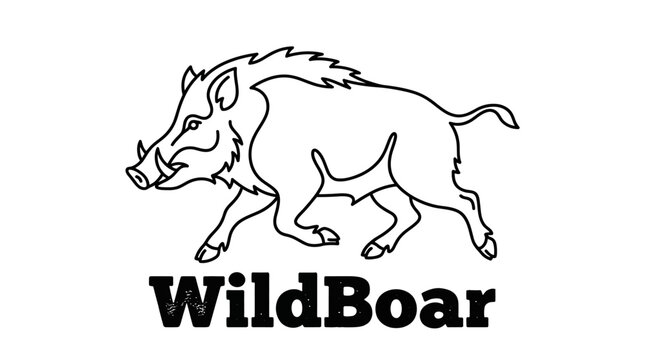 Wild Boar Running Logo Element