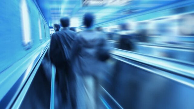 ムービングウォークと人の流れ