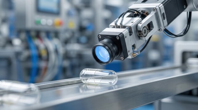 Automated visual inspection of empty pharmaceutical capsule on conveyor belt