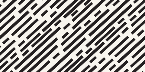 Naklejka premium Abstract striped geometric seamless pattern.vector lines black-white background, Geometrical monochrome design.