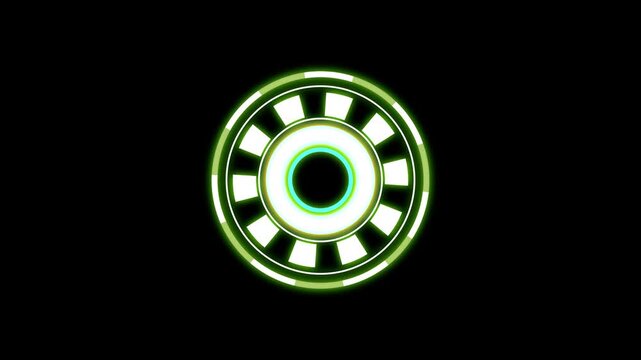 Technology animation glows green white circular user interfaces. High tech technology animation checks computer tracking data. Clean technology animation panels terminal screens.