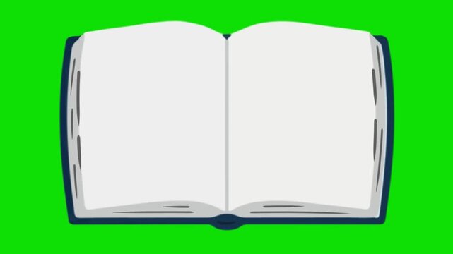 An open book lies on a surface in a green environment