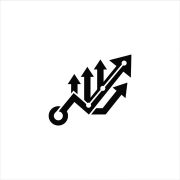 Black arrows pointing upwards growth.