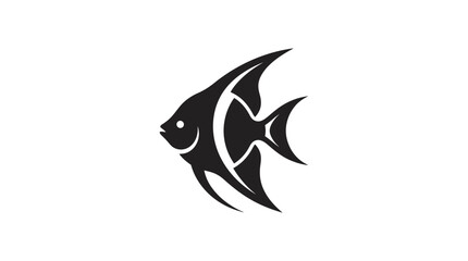 Obraz premium Black fish icon on white background.