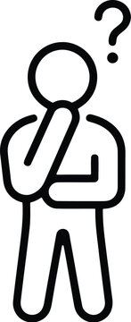 Thinking person icon with question mark for problem solving and decision making
