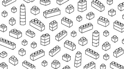 Naklejka premium Assorted Lego Bricks in Various Shapes and Sizes.