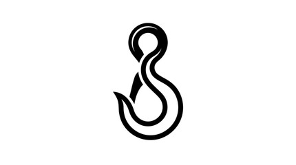 Fototapeta premium Black Hook Icon Graphic Symbol.