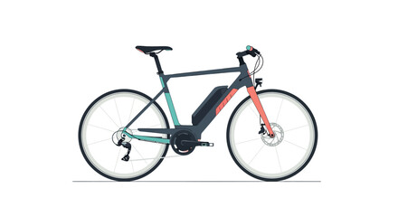 Fototapeta premium Modern Electric Bicycle Illustration on a Clean White Background