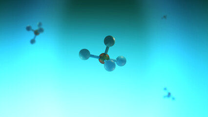Methane CH4 Molecule floating in Cinematic Biological Level © Joey