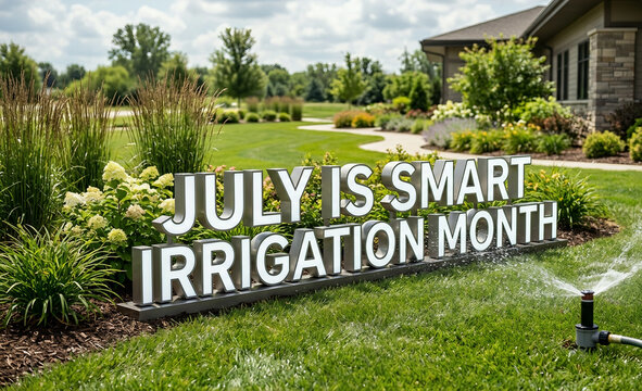 July Is Smart Irrigation Month Sign In Lawn