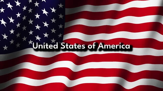 Waving United States Flag Animation Loop. American Flag Motion Graphic Background in 4K