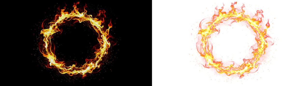 Blazing fire ring, flame circle, burning hoop, fiery halo