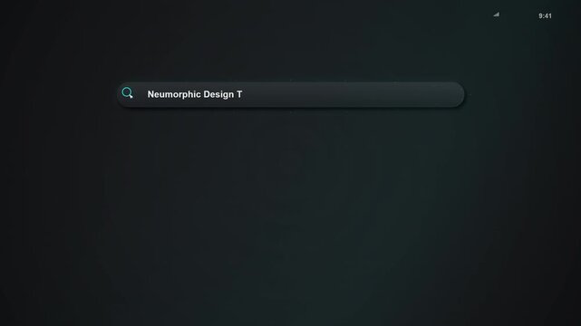 Neumorphic UI Animation: Search Bar Typing & Results Display