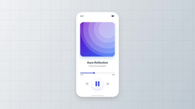 Neumorphic Music Player UI Animation with Play/Pause Transition